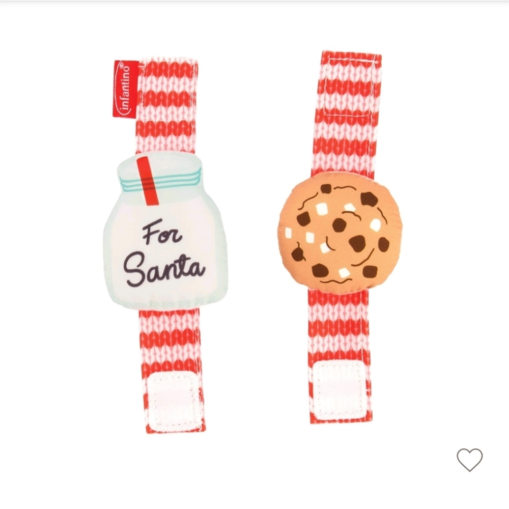 Infantino Go Gaga! Holiday Wrist Rattles - Milk & Cookie